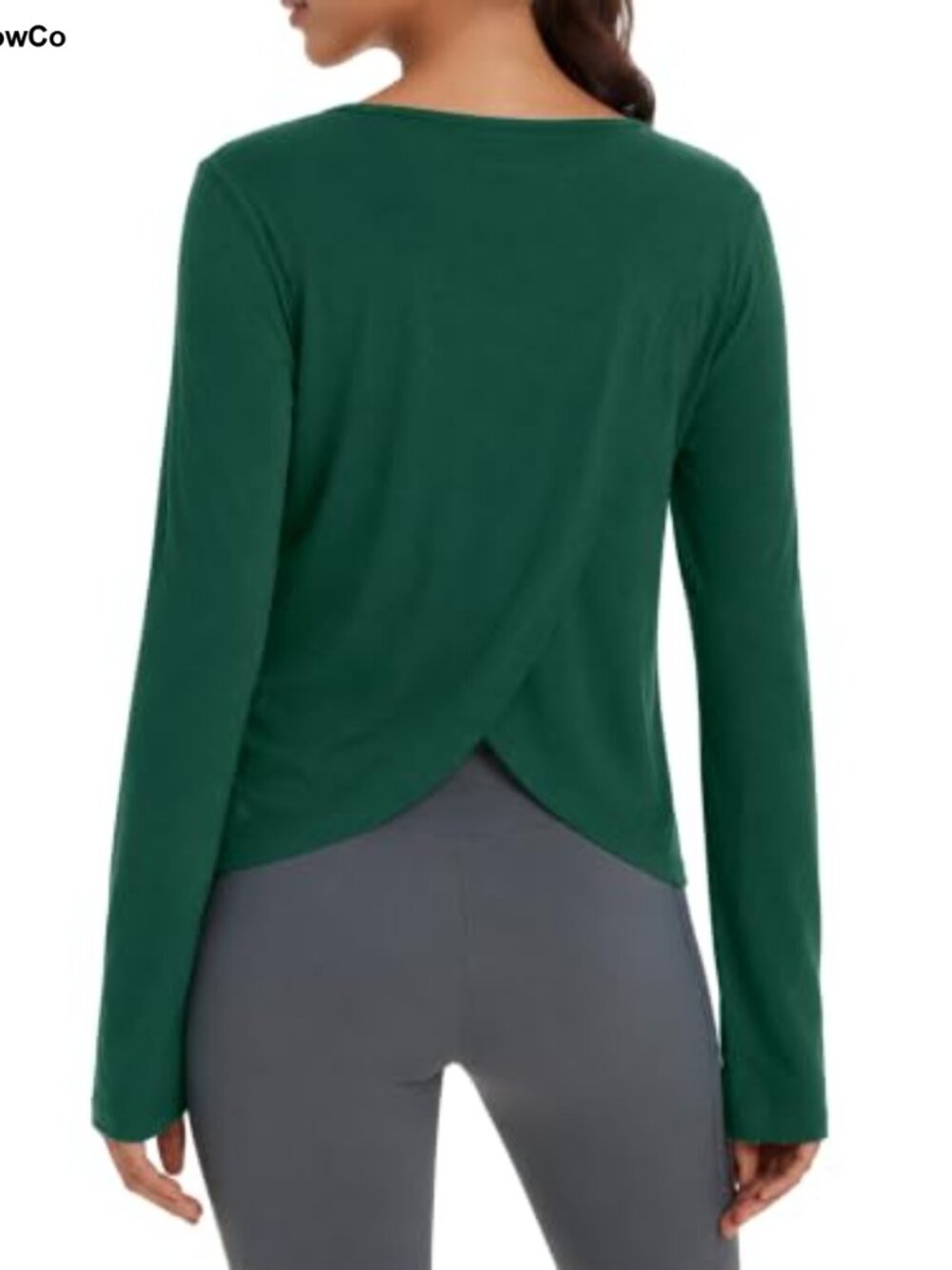 Women's Open Back Long Sleeve Athletic Top with Thumb Holes